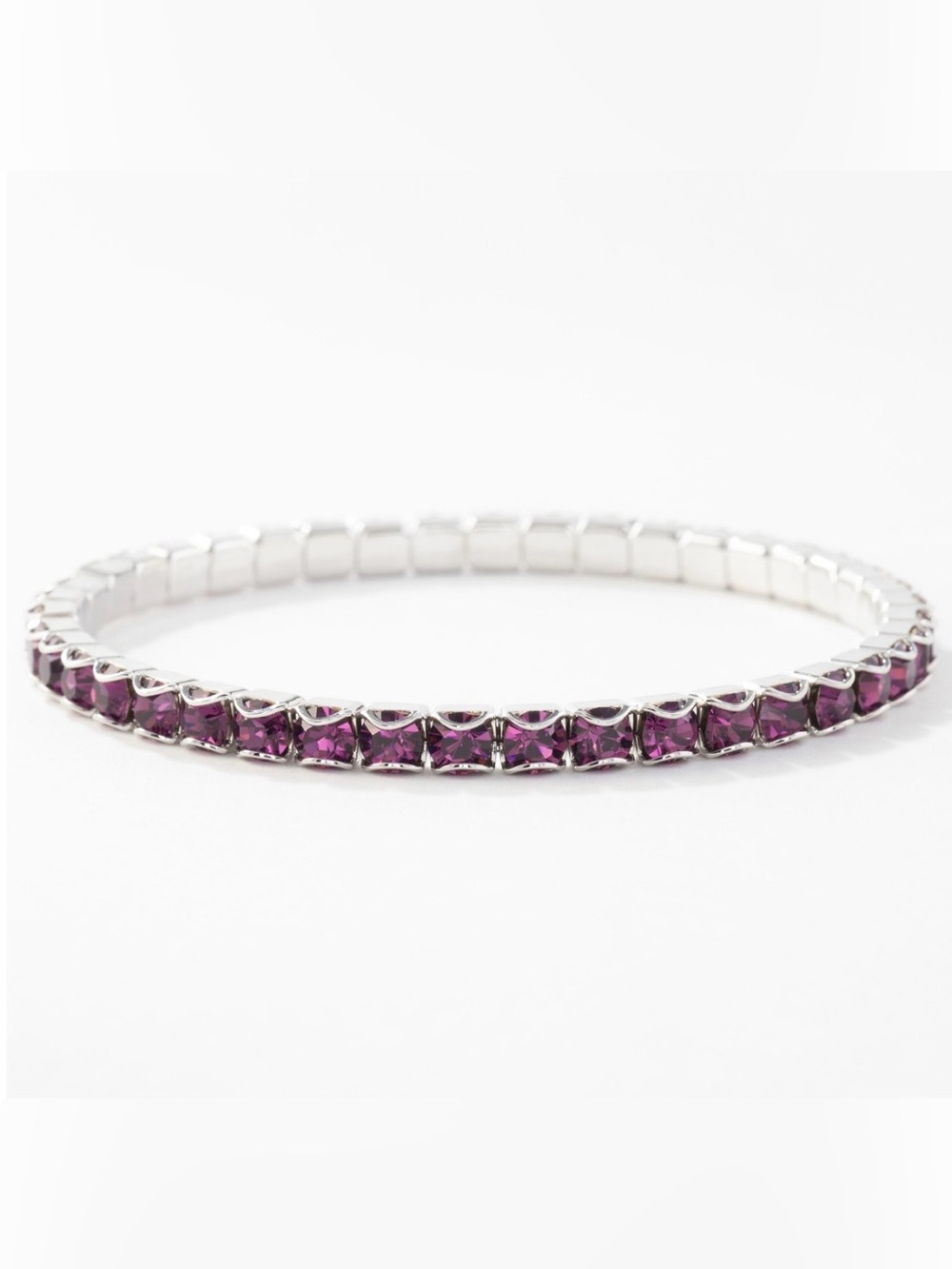 NWT Touchstone Crystal “Birthstone Stretch Bracelet, February” (Amethyst)